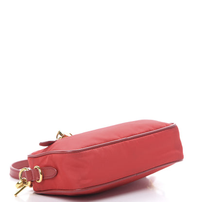 Prada Tessuto Nylon Saffiano Small Crossbody Rosso 3 of 15