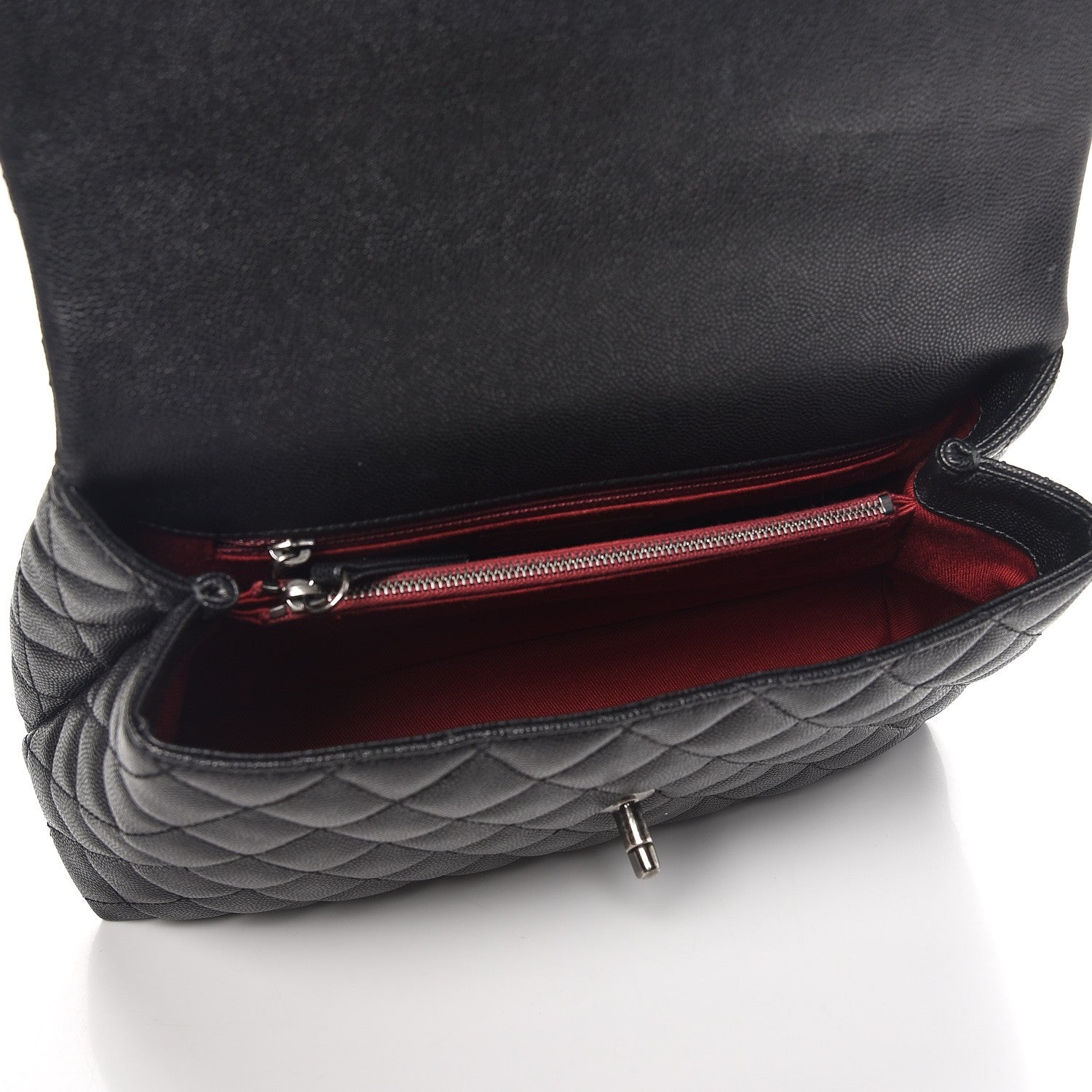 Chanel Caviar Quilted Small Coco Handle Flap Black 6 of 8