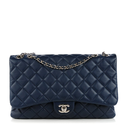 Chanel Lambskin Quilted Jumbo Chanel 3 Flap Navy 1 of 8
