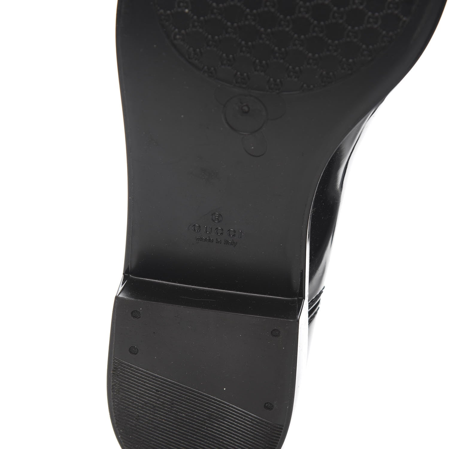 Gucci Rubber Womens Web Ankle Boots 8 Black 6 of 7