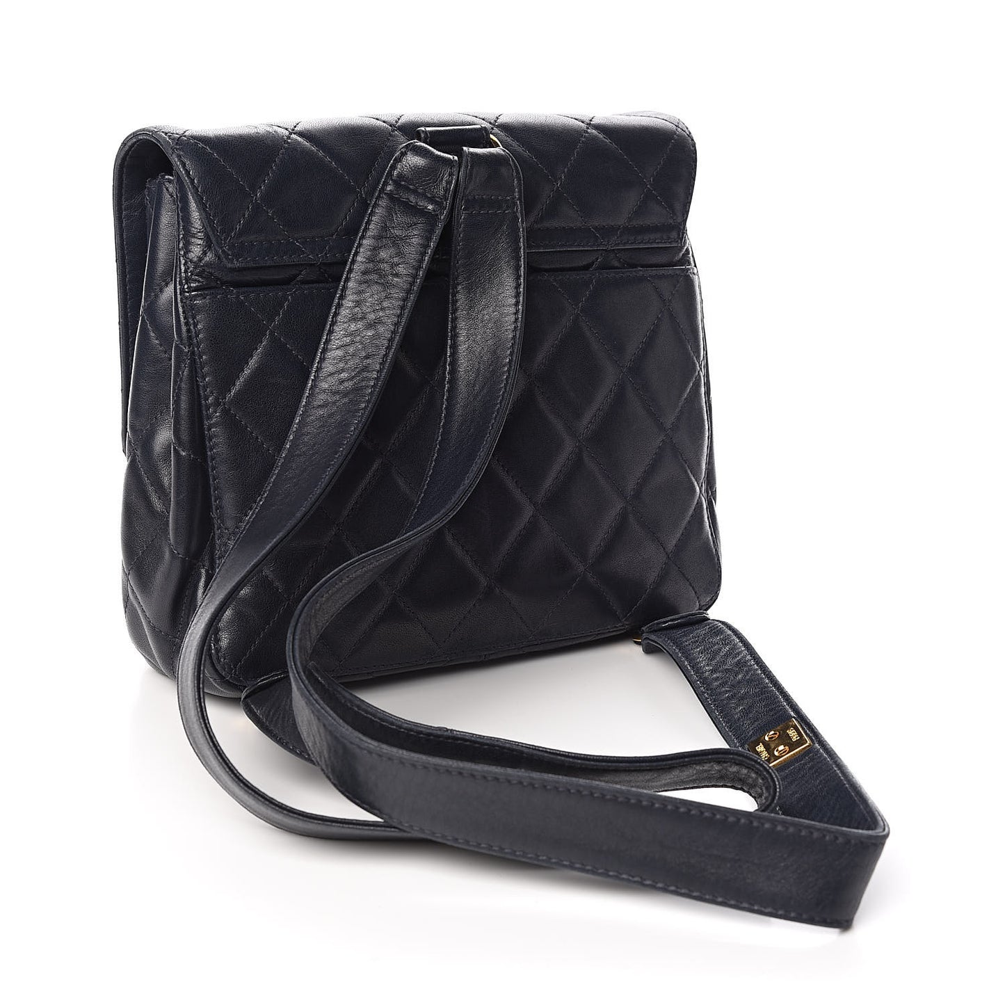Lambskin Quilted Backpack Navy