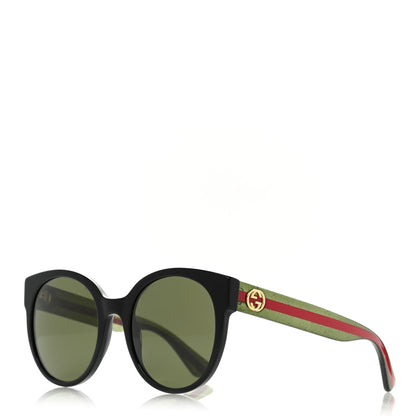 Gucci Acetate Round Web GG035S Sunglasses Black 1 of 8