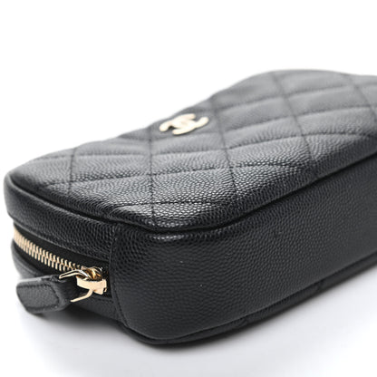 Chanel Caviar Quilted Small Curvy Pouch Cosmetic Case Black 8 of 10