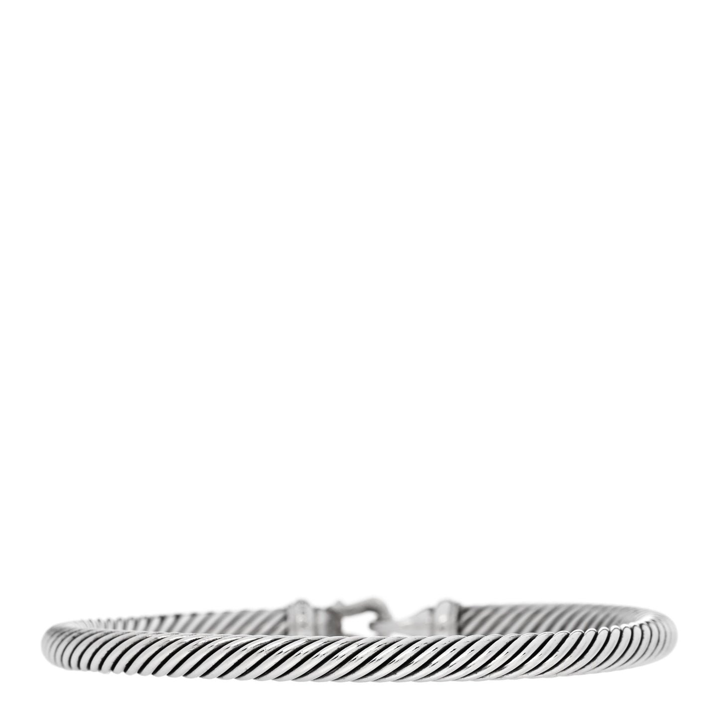 Sterling Silver Diamond 5mm Cable Buckle Bracelet