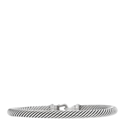 David Yurman Sterling Silver Diamond 5mm Cable Buckle Bracelet 2 of 4