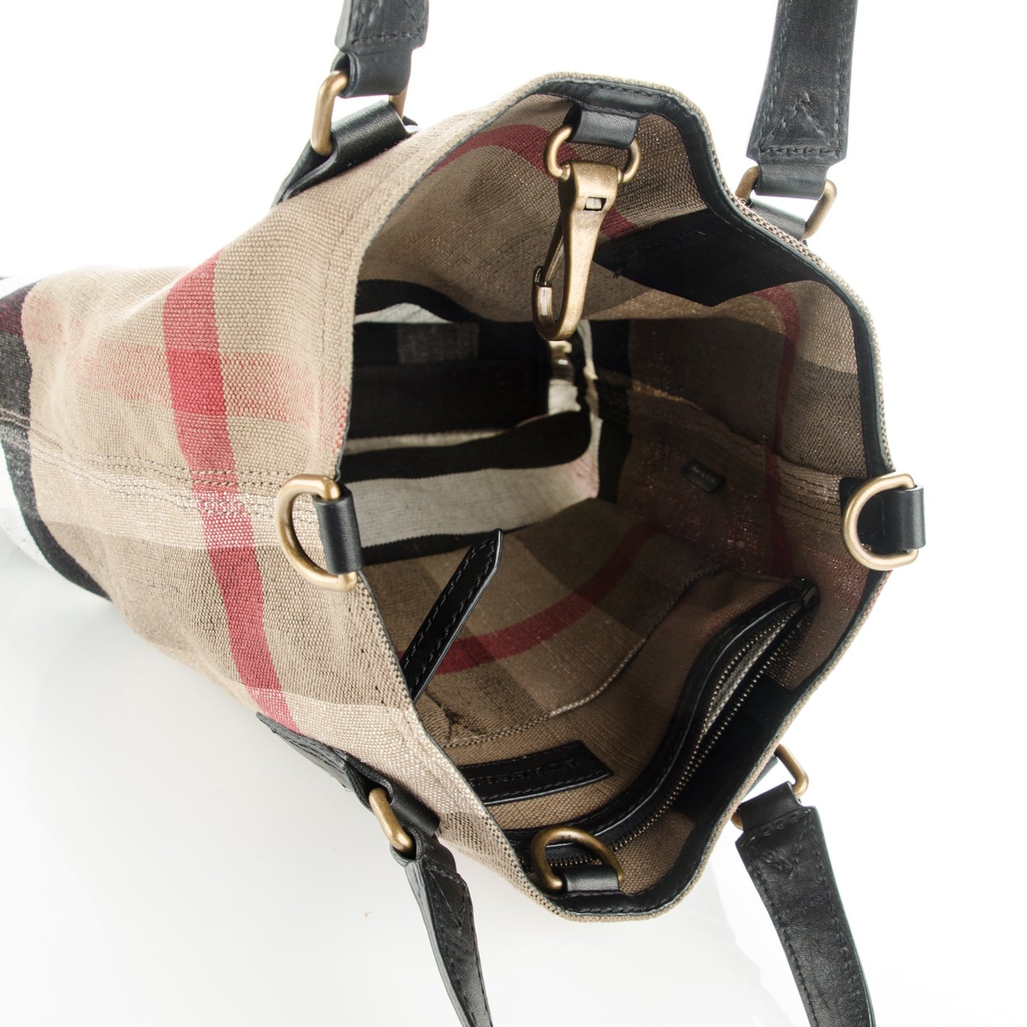 Canvas Mega Check Medium Tottenham Brit Tote Black