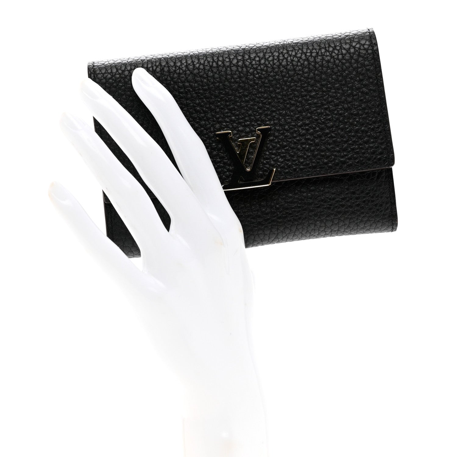 Louis Vuitton Taurillon Capucines Compact Wallet Black 2 of 6