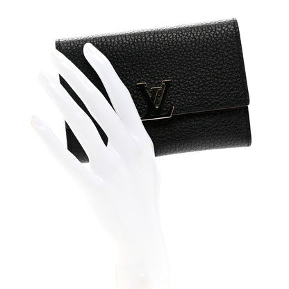 Louis Vuitton Taurillon Capucines Compact Wallet Black 2 of 6