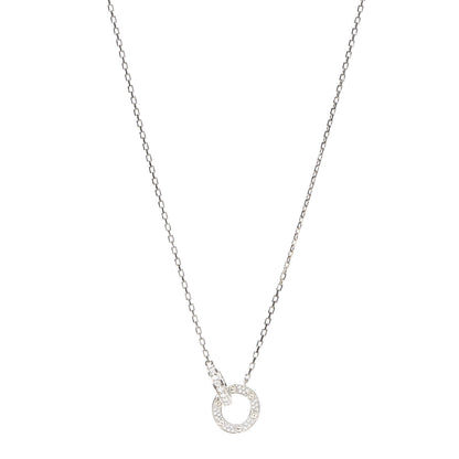 Cartier 18K White Gold Diamond Interlocking LOVE Paved Necklace 1 of 7