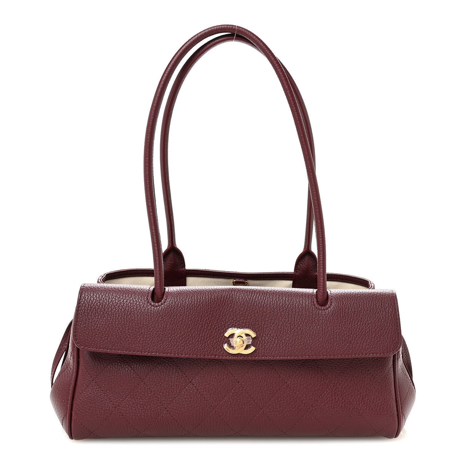 Chanel Grained Calfskin Stitched Urban Essentials Small Shopping Bag Burgundy 1 of 10