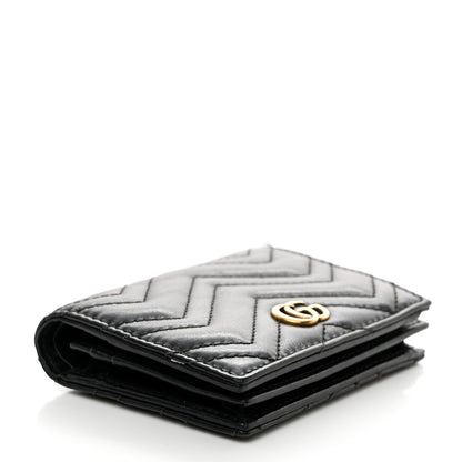Gucci Calfskin Matelasse GG Marmont Card Case Wallet Black 4 of 7