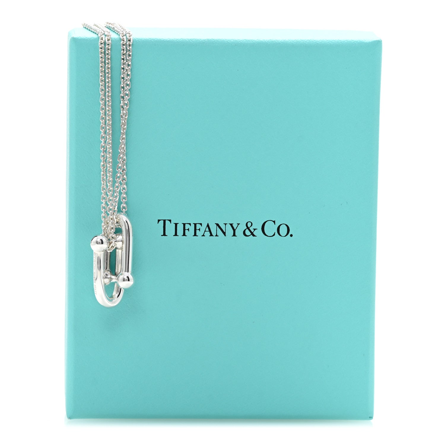 Tiffany Sterling Silver Double HardWear Link Pendant Necklace 6 of 6