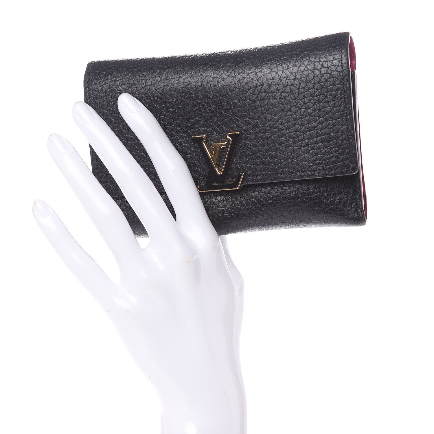 Louis Vuitton Taurillon Capucines Compact Wallet Black 2 of 11