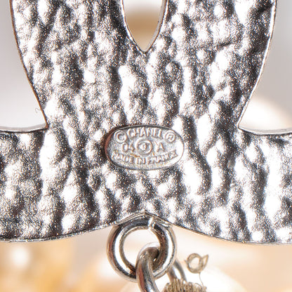 Chanel Heart Crystal Pearl CC Belt Silver 6 of 6