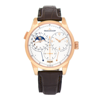 Jaeger-LeCoultre 18K Rose Gold Alligator 40.5mm Duometre Quantieme Lunaire Manual Winding Watch Q6042421 1 of 4