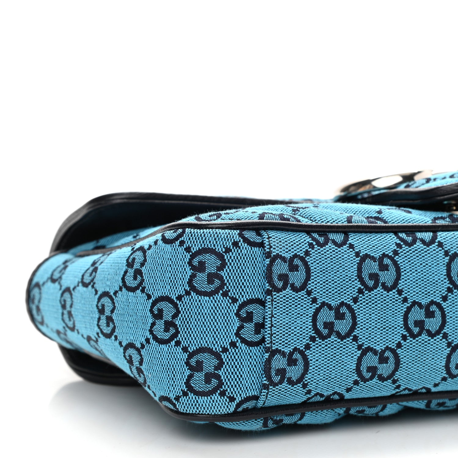 Gucci Monogram Multicolor Matelasse Diagonal Small GG Marmont Shoulder Bag Light Blue 9 of 10