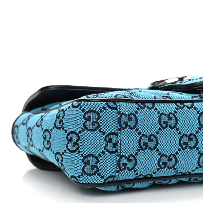 Gucci Monogram Multicolor Matelasse Diagonal Small GG Marmont Shoulder Bag Light Blue 9 of 10