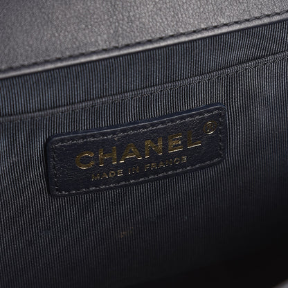 Chanel Calfskin Quilted Medium Boy Flap Navy 6 of 7