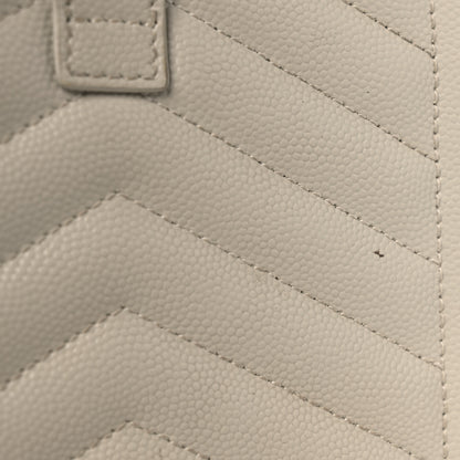 Saint Laurent Grain De Poudre Textured Mixed Matelasse Triquilt Monogram Clutch Blanc Vintage 9 of 11
