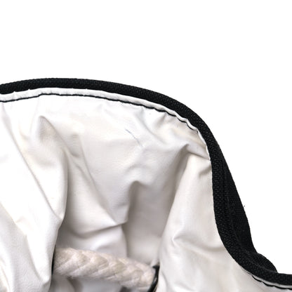 Chanel Canvas Drawstring Backpack Black White 11 of 17