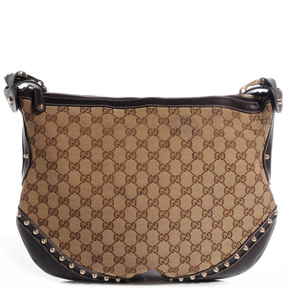 Gucci Monogram Pelham Studded Shoulder Bag Brown 1 of 9