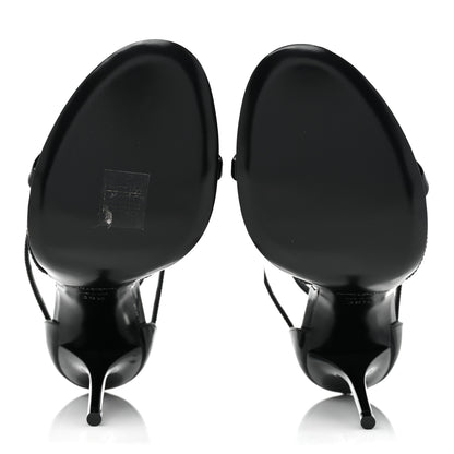 Saint Laurent Patent Cassandra 100 Ankle Strap Sandals 38.5 Black 5 of 11