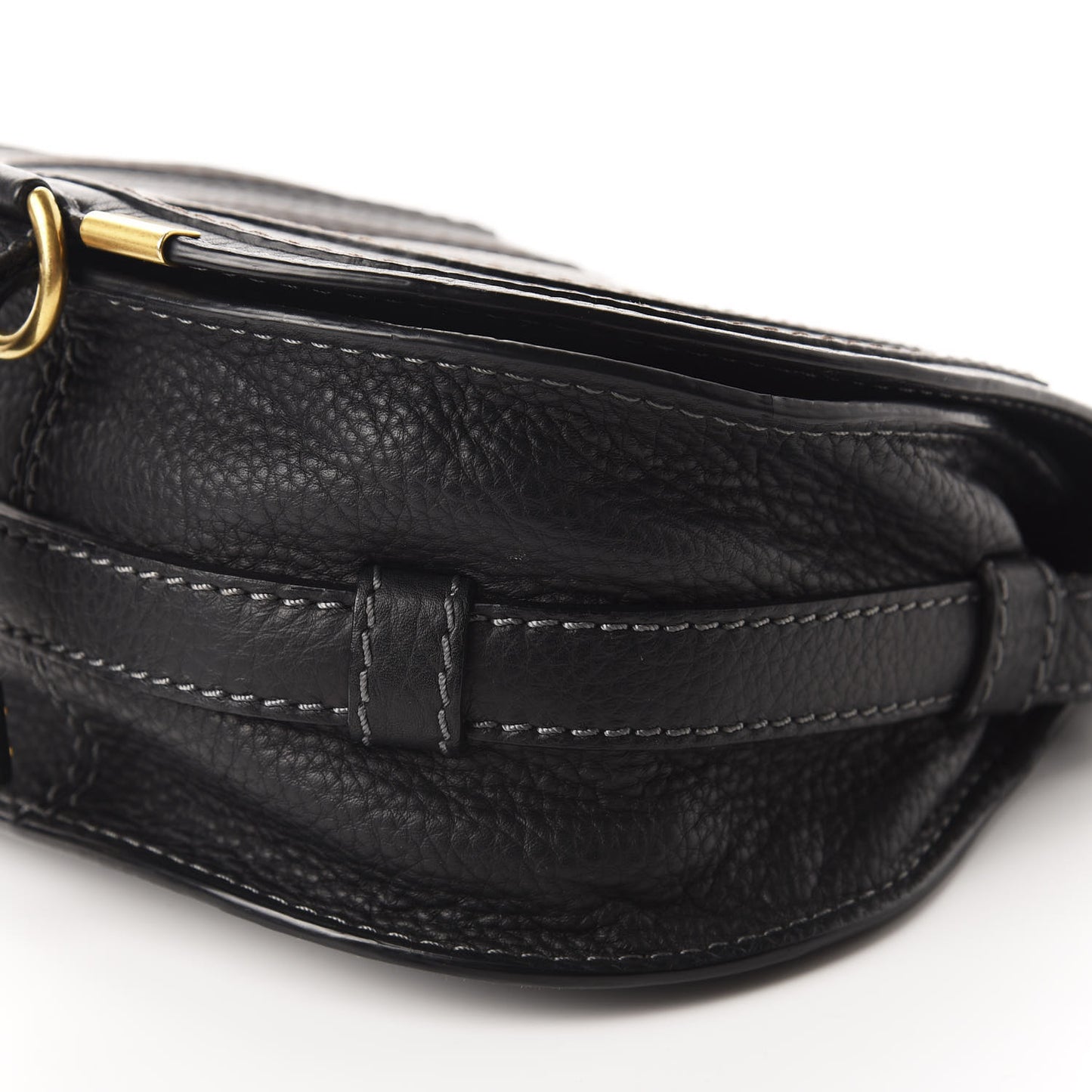 Calfskin Mini Marcie Round Crossbody Bag Black