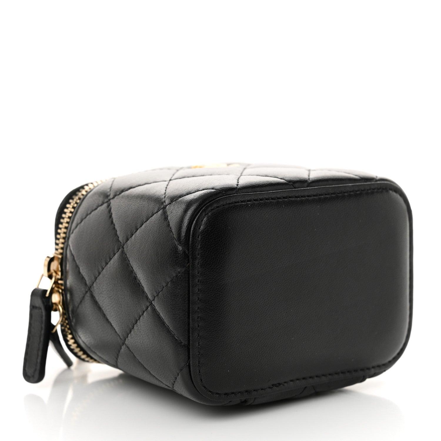Chanel Lambskin Quilted Mini Pearl Crush Vanity Case With Chain Black 4 of 12