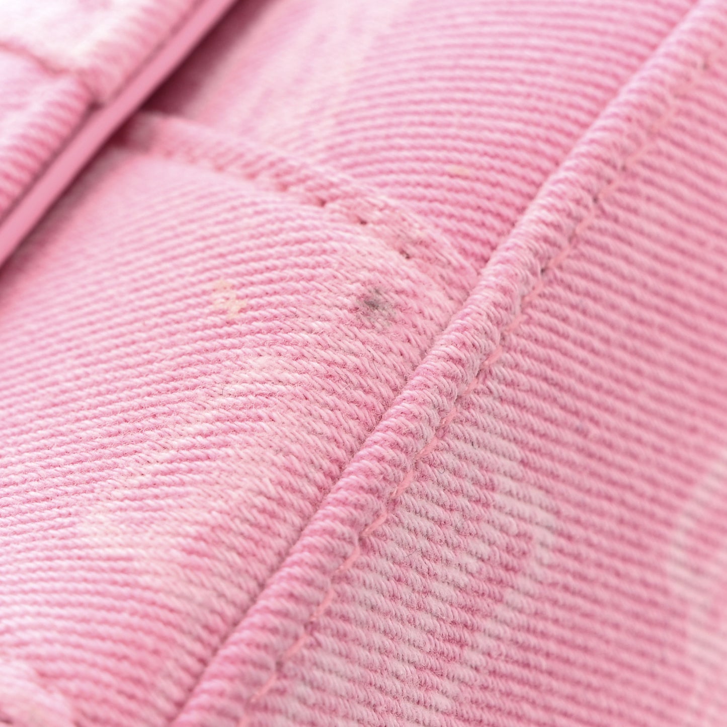 Washed Denim BB Monogram Hourglass Top Handle Bag Small Pink