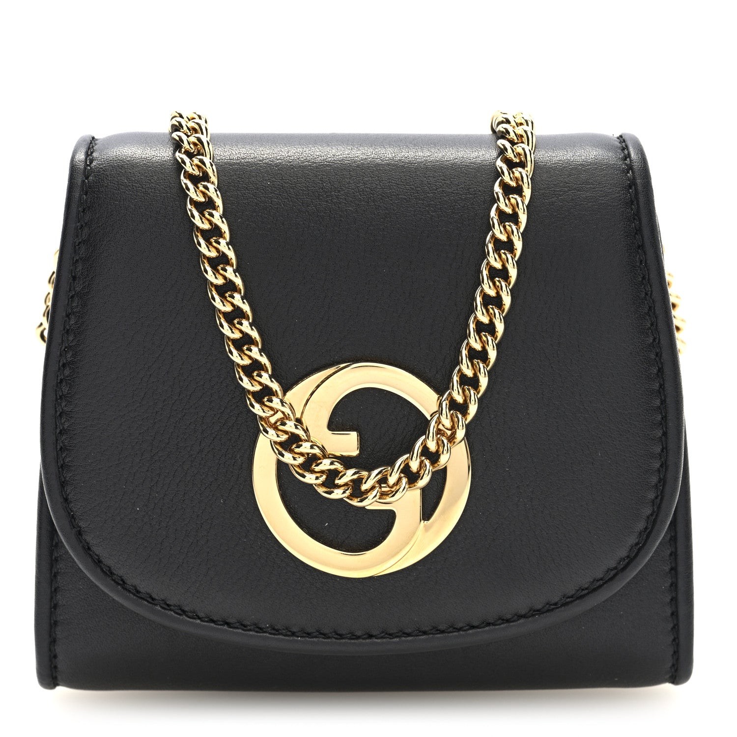 Gucci Roxy Calfskin Medium Blondie Chain Wallet Black 1 of 9