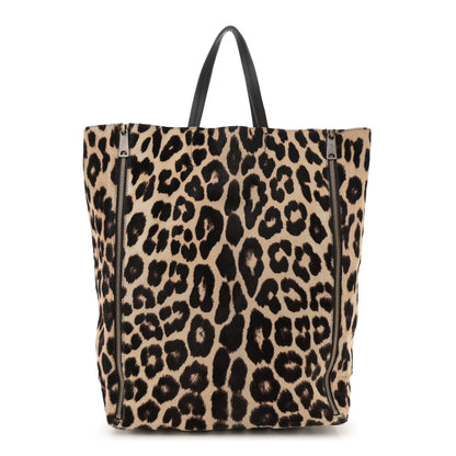 Celine Lambskin Calf Hair Leopard Print Vertical Cabas 1 of 10