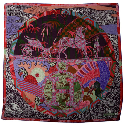 Hermes Cashmere Silk Ex Libris en Monogram Kimonos Shawl GM 140 2 of 4