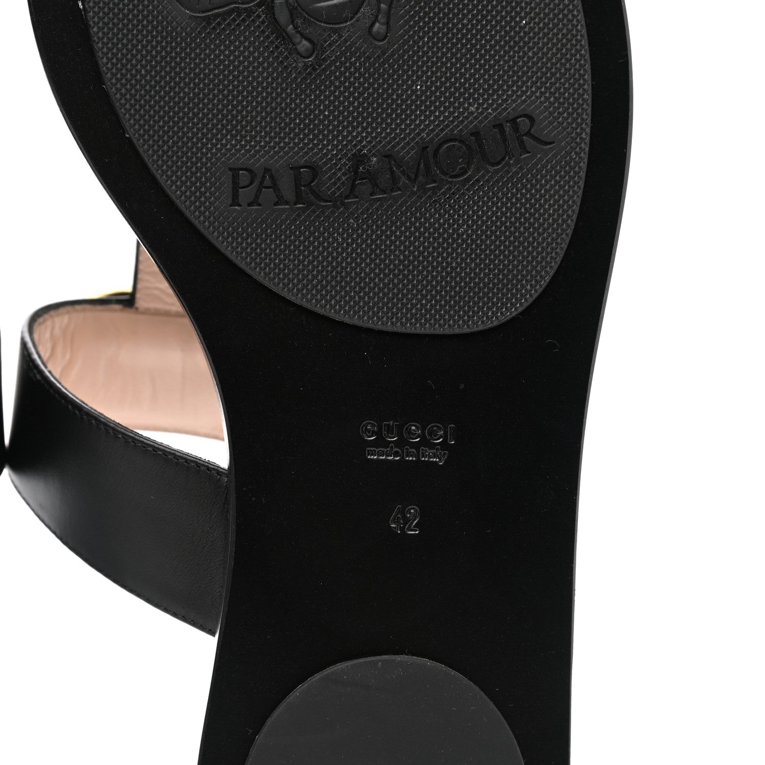 Gucci Calfskin GG Marmont Thong Sandals 42 Black 7 of 7