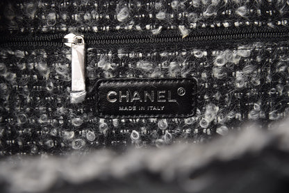 Chanel Tweed Calfskin Tweedy Shopping Tote Black 8 of 9