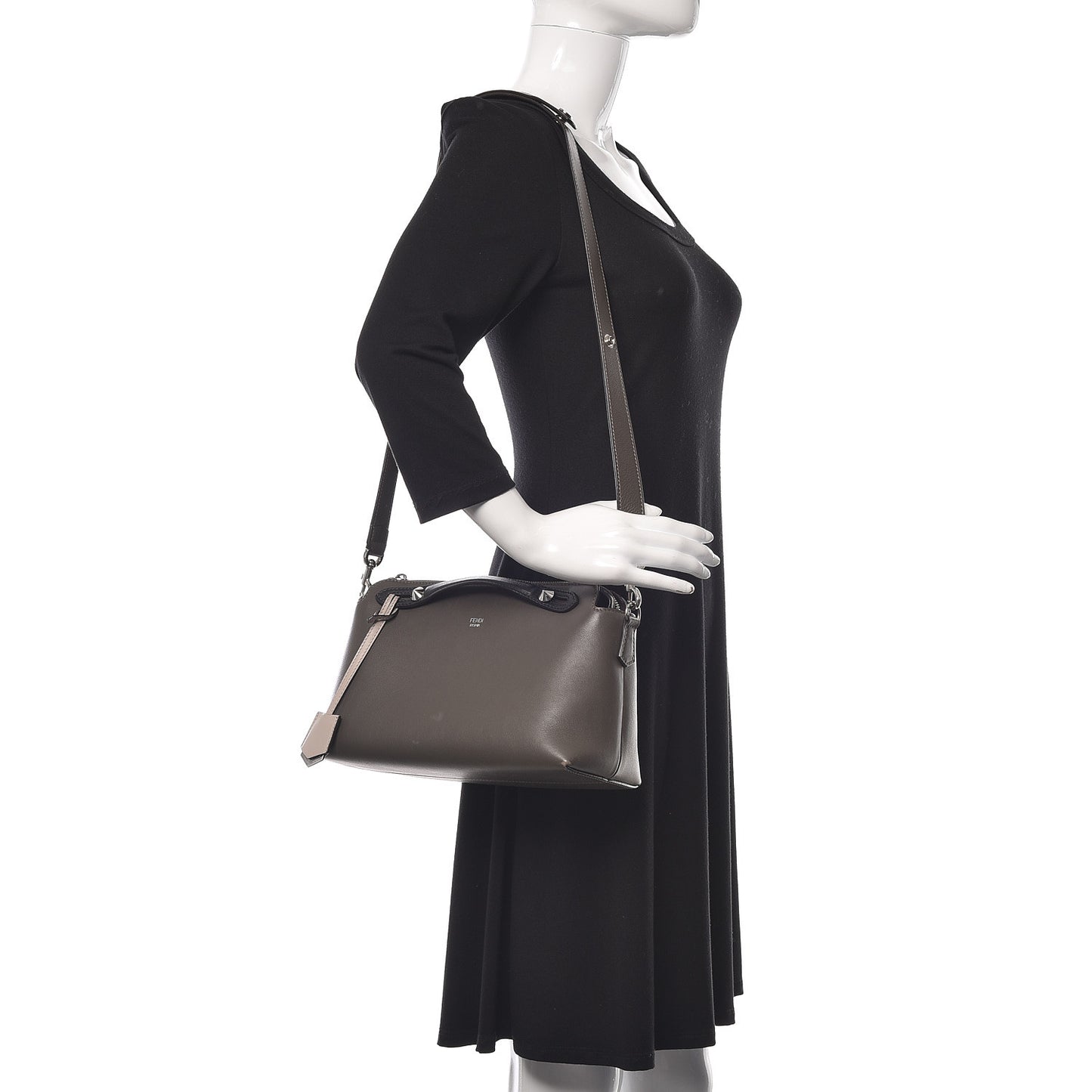 Vitello Dolce 4 Color Medium By The Way Boston Bag Carbone Grigio Polvere Multicolor