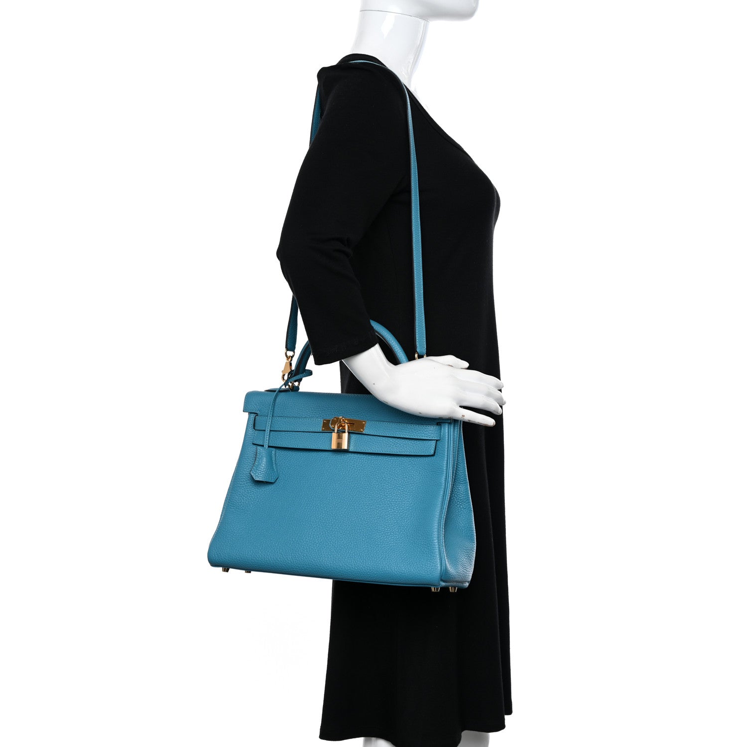 Hermes Togo Kelly Retourne 32 Turquoise 2 of 12