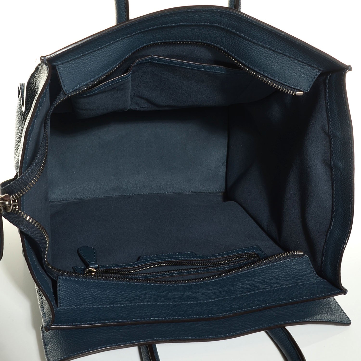 Celine Drummed Calfskin Mini Luggage Blue 5 of 8
