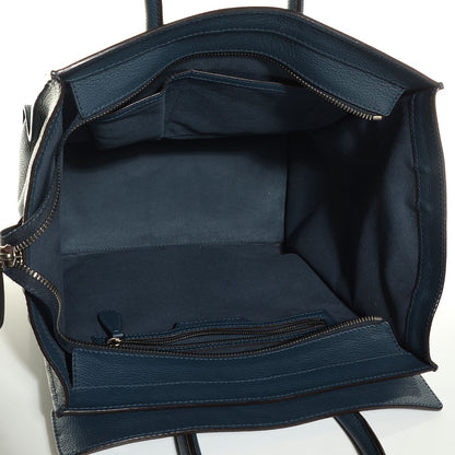 Celine Drummed Calfskin Mini Luggage Blue 5 of 8