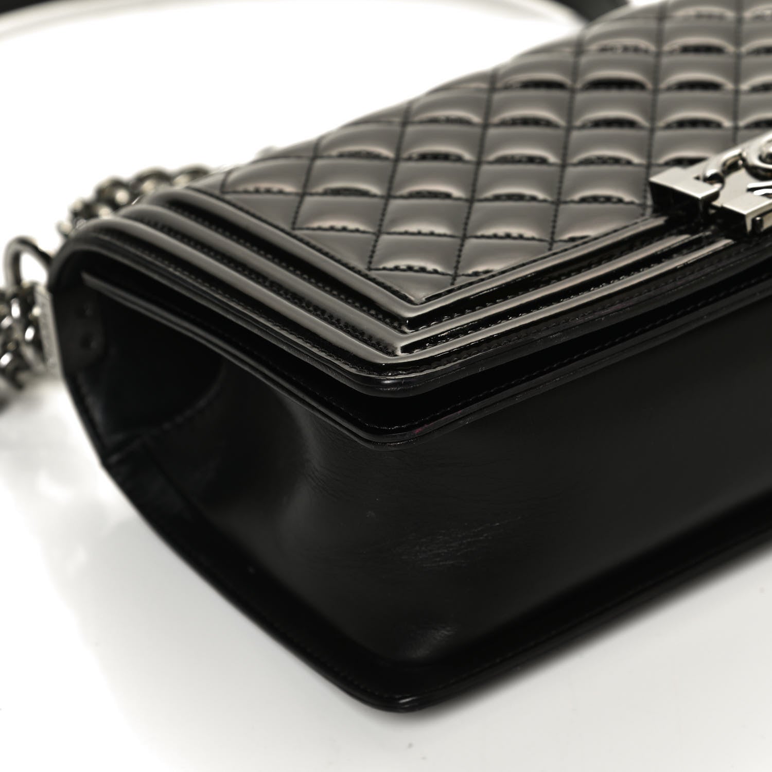 Chanel Patent Calfskin Quilted Medium Boy Flap Black 12 of 12