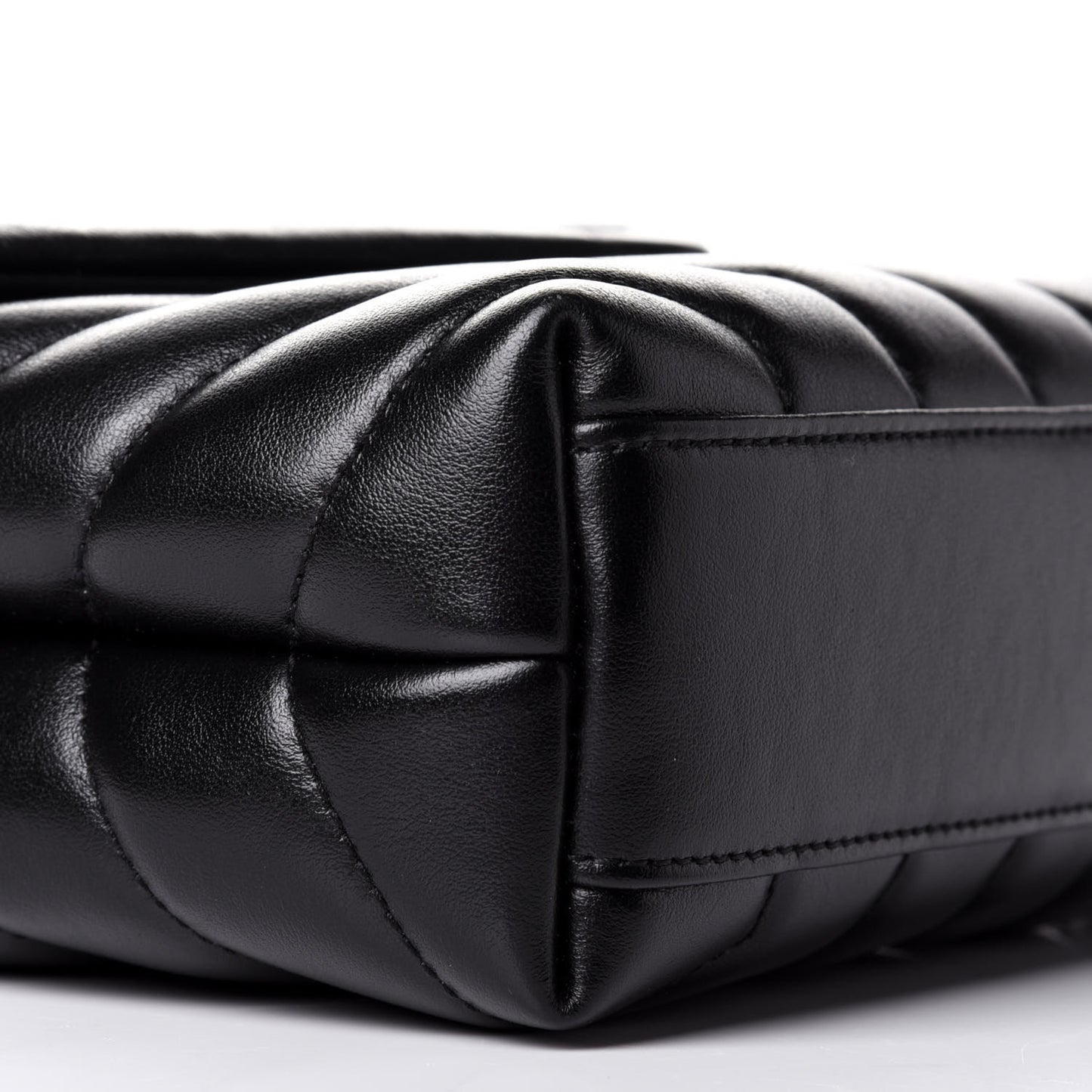 Calfskin Y Quilted Monogram Toy Loulou Crossbody Bag Black