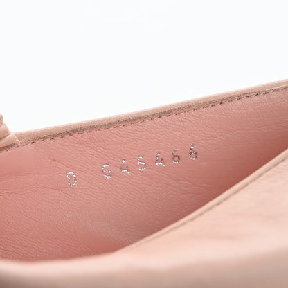 Chanel Lambskin Knit Grosgrain Cap Toe CC Ballerina Flats With Leg Warmers 39 Light Pink Black 10 of 11