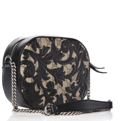 Gucci GG Supreme Monogram Arabesque Mini Chain Shoulder Bag Beige Black 3 of 8