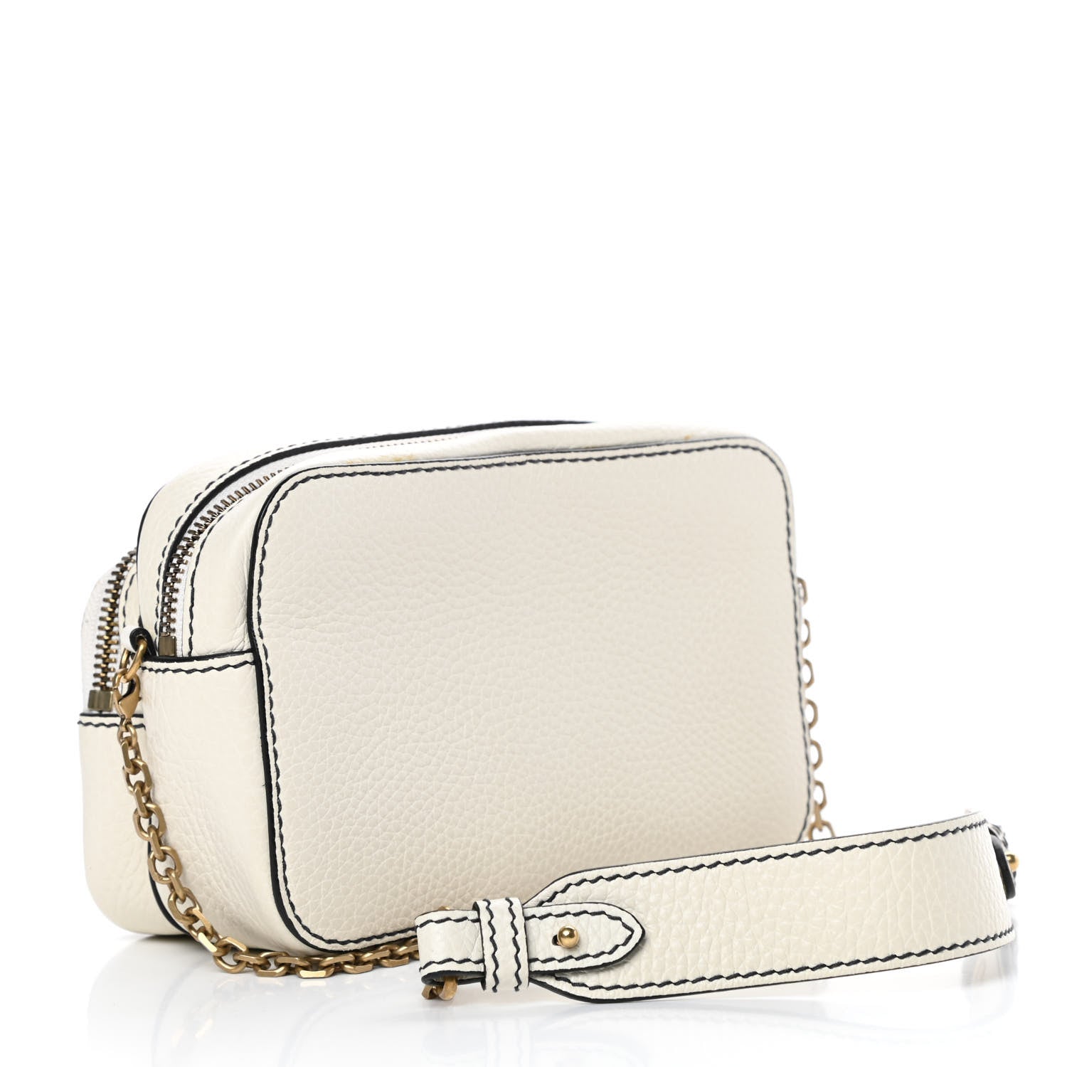 Christian Dior Grained Calfskin J'Adior Camera Case Clutch With Chain White 3 of 12