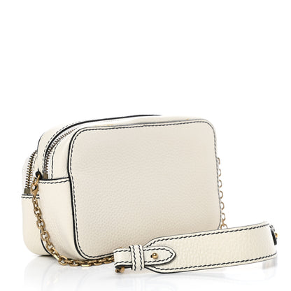 Christian Dior Grained Calfskin J'Adior Camera Case Clutch With Chain White 3 of 12