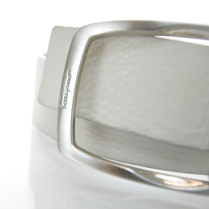 FASHIONPHILE SALVATOREFERRAGAMOLeatherSingleGanciniBeltWhite 3 of 5