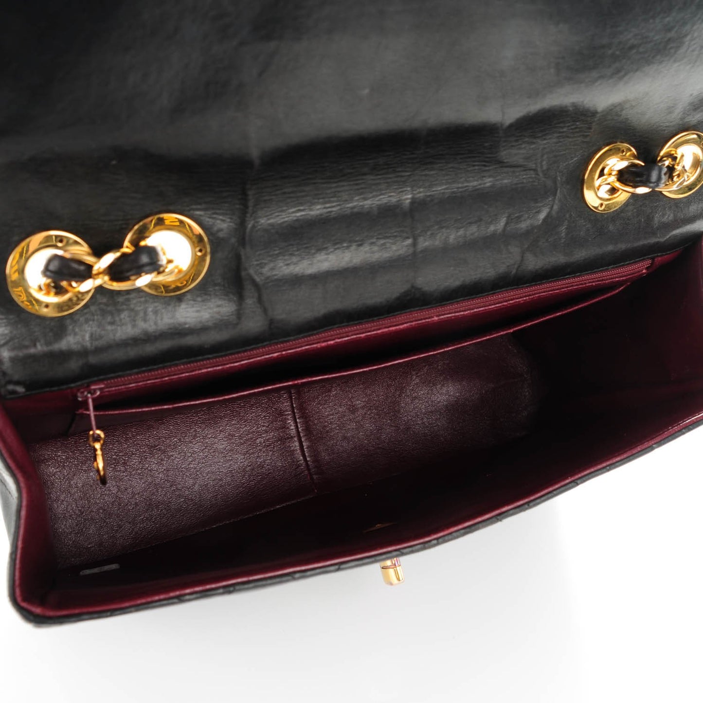Lambskin Quilted Jumbo Flap Black