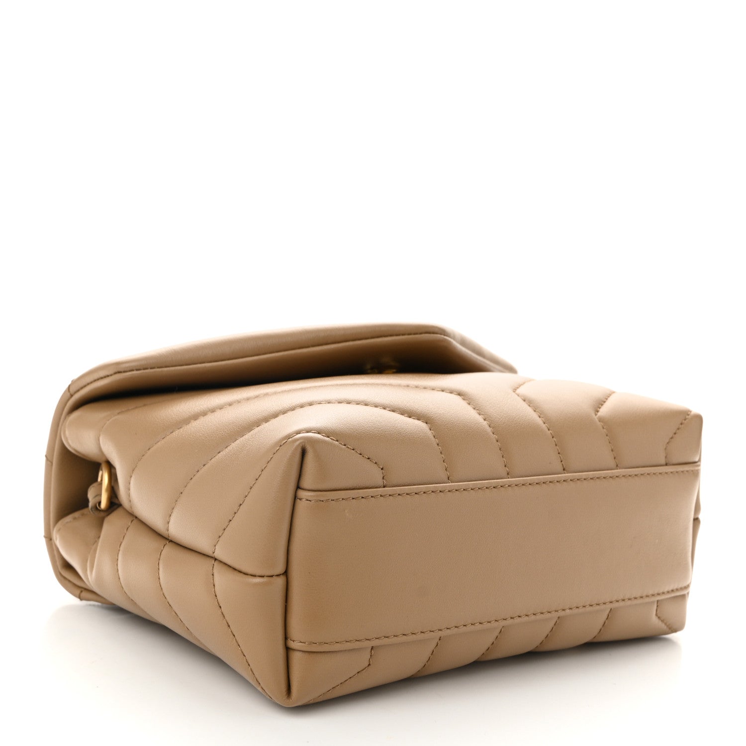 Saint Laurent Calfskin Y Quilted Monogram Toy Loulou Crossbody Bag Natural Tan 4 of 10