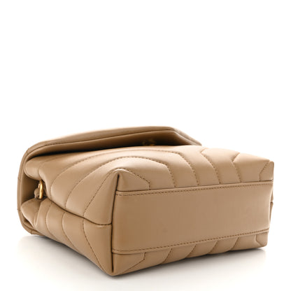 Saint Laurent Calfskin Y Quilted Monogram Toy Loulou Crossbody Bag Natural Tan 4 of 10