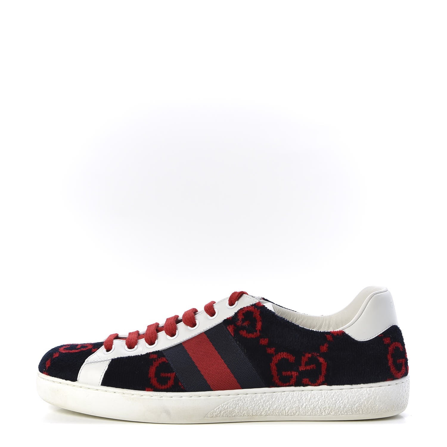 Gucci Covered Wool Big GG Monogram Mens Sneaker 7 Blue Red 1 of 9