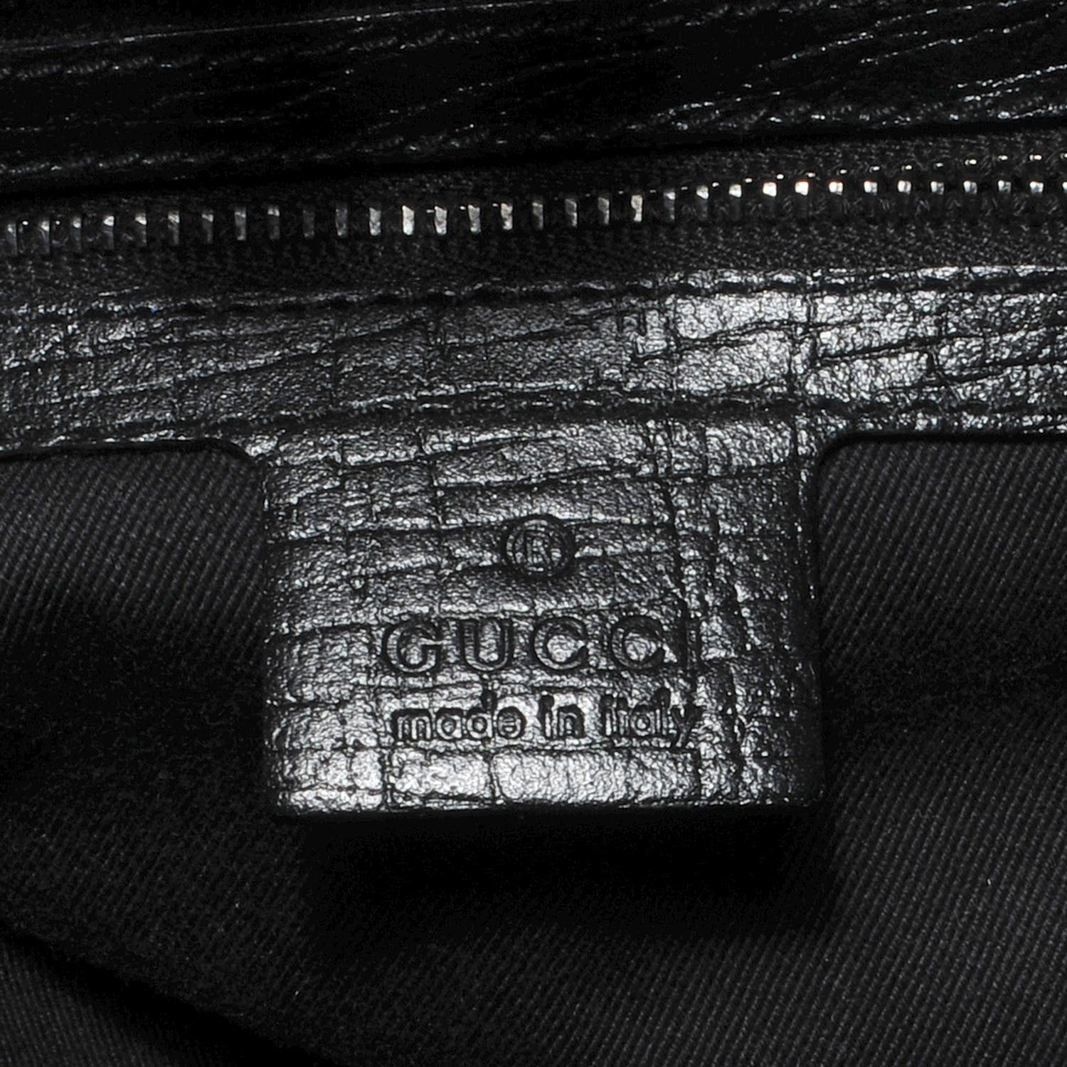 Gucci Monogram Bamboo Bullet Handbag Black 5 of 7